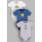 Overoz Organik%100 Pamuk Daddy Baba 3'lü Bebek Body Set Bebek Badi Çıtçıtlı Zıbın Üçlü 5675-5677-5678-M, Yeni Doğan