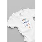 Overoz Organik%100 Pamuk Daddy's First Father's Day Babalar Günü Bebek Body Çıtçıtlı Badi Zıbın 5216, Yeni Doğan