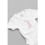 Overoz Organik%100 Pamuk Daddy's Mermaid Denizkızı Baskılı Bebek Body Beyaz Badi Çıtçıtlı Zıbın 5801, 24-36 Ay