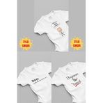 Overoz Organik%100 Pamuk Dayı 3'lü Bebek Body Set Beyaz Bebek Badi Çıtçıtlı Zıbın Üçlü 5056-5184-5249, 18-24 AY