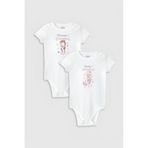 Overoz Organik%100 Pamuk Denizkızı Mermaid Baskılı 2'li Bebek Body Set Badi Çıtçıtlı Zıbın Ikili 5801-5802, 0-3 AY