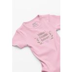 Overoz Organik%100 Pamuk Dikkat Güzellik Geliyor Bebek Body Çıtçıtlı Zıbın Tulum 5902-P, 24-36 Ay