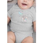 Overoz Organik%100 Pamuk Fil Ve Tavşan Baskılı Bebek Body Badi Çıtçıtlı Zıbın Tulum 5104-G, 0-3 AY