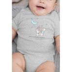 Overoz Organik%100 Pamuk Fil Ve Tavşan Baskılı Bebek Body Badi Çıtçıtlı Zıbın Tulum 5104-G, Yeni Doğan
