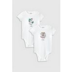 Overoz Organik%100 Pamuk Flamingo Koala Baskılı 2'li Bebek Body Set Çıtçıtlı Badi Zıbın Ikili 5332-5333, 3-6 AY
