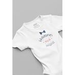 Overoz Organik%100 Pamuk Halasının Küçük Paşası Bebek Body Beyaz Badi Çıtçıtlı Zıbın 5874, 12-18 AY