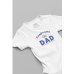Overoz Organik%100 Pamuk Handsome Like Dad Baba Bebek Body Beyaz Badi Çıtçıtlı Zıbın 5838, 9-12 Ay