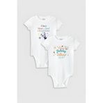 Overoz Organik%100 Pamuk Happy Birthday Dad Baba 2'li Bebek Body Set Badi Çıtçıtlı Zıbın Ikili 5002-5264, 9-12 Ay