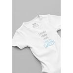 Overoz Organik%100 Pamuk I Really Love My Daddy Baba Bebek Body Beyaz Badi Çıtçıtlı Zıbın 5839, 18-24 AY