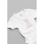 Overoz Organik%100 Pamuk I Really Love My Mommy Anne Bebek Body Beyaz Badi Çıtçıtlı Zıbın 5840, Yeni Doğan