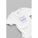 Overoz Organik%100 Pamuk I'm Cute Mom's Cute Dad's Lucky Anne Baba Bebek Body Badi Çıtçıtlı Zıbın 5834, Yeni Doğan