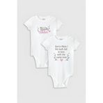 Overoz Organik%100 Pamuk Little Juliet Baskılı 2'li Bebek Body Set Badi Çıtçıtlı Zıbın Ikili 5760-5761, 0-3 AY