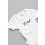 Overoz Organik%100 Pamuk Love 2 Ikiz Bebek Body Beyaz Badi Çıtçıtlı Zıbın 5850, 9-12 Ay