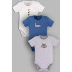 Overoz Organik%100 Pamuk Love 3'lü Bebek Body Set Bebek Badi Çıtçıtlı Zıbın Üçlü 5777-5778-5779-M, 6-9 AY