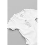 Overoz Organik%100 Pamuk Love Aşk Fil Baskılı Çıtçıtlı Bebek Body Badi Zıbın Tulum 5692, 9-12 Ay