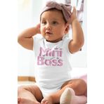 Overoz Organik%100 Pamuk Mini Boss Patron Kısa Kollu Bebek Body Beyaz Bebek Badi Çıtçıtlı Zıbın 5544, 3-6 AY