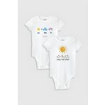 Overoz Organik%100 Pamuk Mom & Dad Anne Baba 2'li Bebek Body Set Badi Çıtçıtlı Zıbın Ikili 5095-5542, 0-3 AY