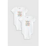 Overoz Organik%100 Pamuk Mommy Daddy Anne Baba 2'li Bebek Body Set Çıtçıtlı Badi Zıbın Ikili 5352-5353, 3-6 AY