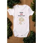 Overoz Organik%100 Pamuk Müjde Hala Oluyorsun Baskılı Bebek Body Çıtçıtlı Badi Zıbın Tulum 5319, 0-3 AY