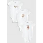 Overoz Organik%100 Pamuk Özel Tasarım Koala Sincap Bebek 3'lü Body Set Çıtçıtlı Zıbın Tulum 5875-5876-5877, 6-9 AY