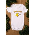 Overoz Organik%100 Pamuk Pac Man Baskılı Bebek Body Çıtçıtlı Badi Zıbın Tulum 5235, 0-3 AY