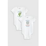 Overoz Organik%100 Pamuk Sarıl Bana Baskılı 2'li Bebek Body Set Badi Çıtçıtlı Zıbın Tulum Ikili 5867-5868, 24-36 Ay