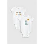 Overoz Organik%100 Pamuk Sevimli Dinazor Baskılı 2'li Bebek Body Set Çıtçıtlı Badi Zıbın Ikili 5200-5201, 24-36 Ay