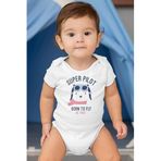Overoz Organik%100 Pamuk Süper Pilot Baskılı Kısa Kollu Bebek Çıtçıtlı Body Badi Zıbın Tulum 5400, 6-9 AY