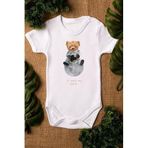 Overoz Organik%100 Pamuk Teddy Bear Astronot Baskılı Bebek Body Kısa Kollu Badi Çıtçıtlı Zıbın 5282, 24-36 Ay