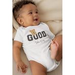 Overoz Organik%100 Pamuk Teddy Bear Good Vibes Kısa Kollu Bebek Çıtçıtlı Body Badi Zıbın Tulum 5392, 24-36 Ay