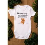 Overoz Organik%100 Pamuk Teddy Bear Ilk Adımı Sen At Bebek Body Kısa Kollu Çıtçıtlı Badi Zıbın 5347, 12-18 AY