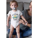 Overoz Organik%100 Pamuk The Driver Araba Baskılı Kısa Kollu Bebek Çıtçıtlı Body Badi Zıbın Tulum 5383, 9-12 Ay