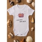 Overoz Organik%100 Pamuk Uykusuz Her Gece Baskılı Bebek Body Badi Çıtçıtlı Zıbın 5049, 6-9 AY