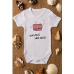 Overoz Organik%100 Pamuk Uykusuz Her Gece Baskılı Bebek Body Badi Çıtçıtlı Zıbın 5049, Yeni Doğan