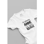 Overoz Organik%100 Pamuk Üzgünüm Anne Aynı Adama Aşığız Bebek Body Badi Çıtçıtlı Zıbın 5752, 0-3 AY