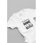 Overoz Organik%100 Pamuk Üzgünüm Anne Aynı Adama Aşığız Bebek Body Badi Çıtçıtlı Zıbın 5752, 12-18 AY