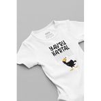 Overoz Organik%100 Pamuk Yavru Kartal Taraftar Baskılı Bebek Body Kısa Kollu Çıtçıtlı Badi Zıbın 5193-2, 9-12 Ay