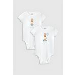 Overoz Organik%100 Pamuk Zürafa Baskılı Bebek 2'li Body Set Çıtçıtlı Zıbın Tulum Ikili 5198-5199, 6-9 AY