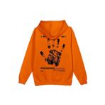 Overoz Presence Existence Varoluş Karma Sırt Baskılı Kapüşonlu Oversize Sweatshirt Turuncu Hoodie H1217, XL