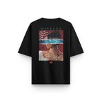 Overoz Siyah Oversize Distant Sürreal Sırt Baskılı Oversize Yazılı Unisex Tişört 1348, XL
