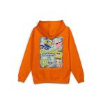 Overoz Sünger Bob Sırt Baskılı Kapüşonlu Oversize Sweatshirt Turuncu Hoodie H1232, L