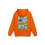 Overoz Sünger Bob Sırt Baskılı Kapüşonlu Oversize Sweatshirt Turuncu Hoodie H1232, M