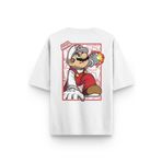 Overoz Super Mario Sırt Baskılı Yarı Oversize T-shirt 1141, M