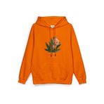 Overoz Teddy Bear Baskılı Kapüşonlu Oversize Sweatshirt Turuncu Hoodie H1069, M