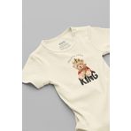 Overoz Teddy Bear King Baskılı Bebek Body Çıtçıtlı Badi Zıbın Tulum 5367-E, 6-9 AY