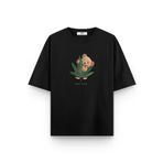Overoz Teddy Bear Stay High Baskılı Yarı Oversize T-shirt 1069