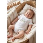 Overoz Teyze Bayram Yazılı Bebek Zıbın Erkek Kız Bebek Body Çıtçıtlı Beyaz Kısa Kollu Badi Tulum Bebek Hediyelik 5683-24