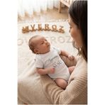 Overoz Teyzesinin Minik Kuşu Yazılı Bebek Zıbın Erkek Kız Bebek Body Çıtçıtlı Beyaz Kısa Kollu Badi Tulum Bebek Hediyelik 5683-42