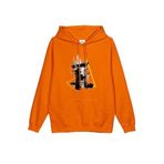 Overoz Woman Kadın Baskılı Kapüşonlu Oversize Sweatshirt Turuncu Hoodie H1202, L