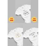 Overoz%100 Pamuk Teyze 3'lü Bebek Body Set Beyaz Çıtçıtlı Badi Teyze Yazılı Zıbın Üçlü 5159-5135-t-5124, 6-9 AY